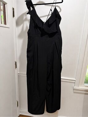 Black Ruffle-Detail Jumpsuit